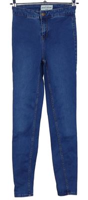 Dámske modré skinny rifle s vysokým pasom New Look