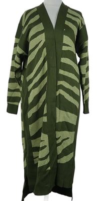 Dámský khaki-světlekhaki vzorovaný svetrový cardigán Capsule 