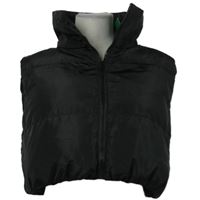 Nové - Dámská černá šusťáková zateplená crop vesta Shein 