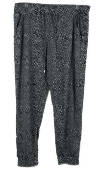 Dámské černo-bílé vzorované harémové kalhoty 