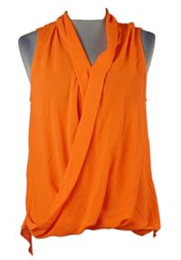 Dámská neonově oranžová balonová halenka 