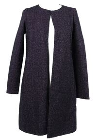 Dámsky čierno-fialový melírovaný pletený kabátový cardigán Kleidoskop