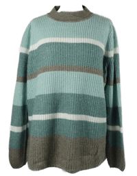 Dámský modro-hnědý pruhovaný svetr CollectionL 