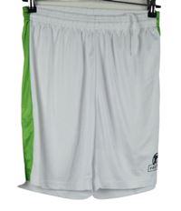 Pánske bielo-limetkové športové kraťasy s pruhmi