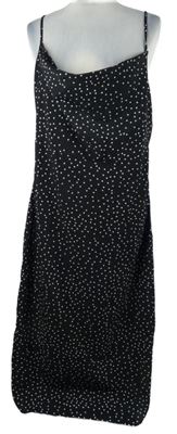 Dámske čierne bodkované midi šaty s vodou MissGuided