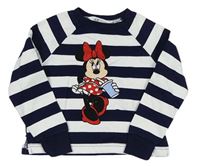 Tmavomodro-biela pruhovaná mikina s Minnie zn. H&M