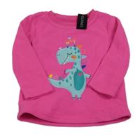 -Nové Neónově ružová fleecová mikina s dinem Dunnes