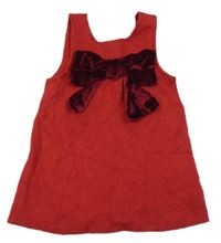 Červené pletené šaty s mašlí Zara