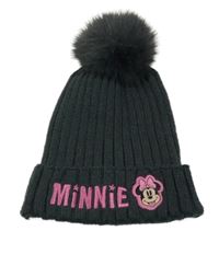 Šedá čepice s Minnie a bambulí Primark