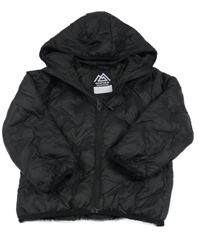 Černá šusťáková zateplená bunda s kapucí Matalan