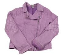 Fialová koženková jarná bunda Yigga