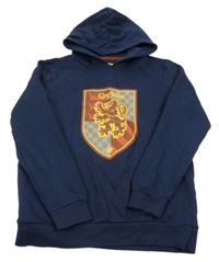 Tmavomodrá mikina s potiskem Harry Potter a kapucí