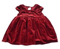 Červené zamatové šaty s golierikom H&M