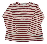 Smetanovo-vínové pruhované tričko