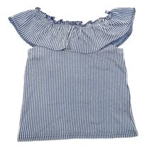 Modro-biely pruhovaný top s volány Kiki&Koko