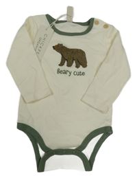 Nové - Smetanovo-khaki body s medvědem 
