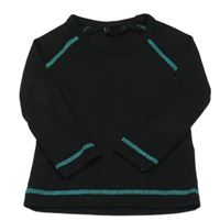 Čierne funkčné tričko s tyrkysovým prošitím H&M