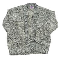 Čierno-biely melírovaný pletený cardigan F&F