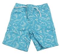 Svetlomodré plátenné kraťasy s dinosaurami Primark