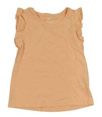 Marhuľové tričko s volánikmi H&M