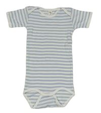 Světlemodro-biele pruhované body