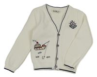 Biely prepínaci sveter s kormidlem