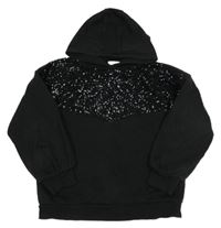 Čierna mikina s flitrami a kapucňou PRIMARK