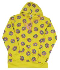 Žltá mikina s donuty a kapucňou