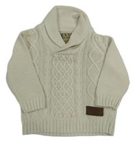 Smetanový vzorovaný svetr s límečkem Next