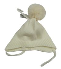 Nové - Smotanová pletená čapica s brmbolcom Matalan