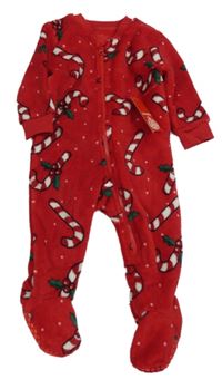 Nové - Červený chlupatý overal s hůlkami Dunnes stores