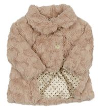 Svetloružový kožušinový podšitý kabát Nutmeg