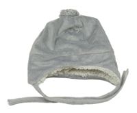 Sivá chlpatá čapica s brmbolcom Ergee