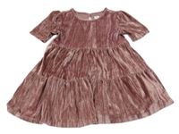 Ružové zamatové šaty GAP