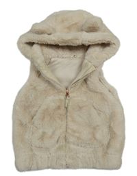 Béžová kožušinová podšitá vesta Nutmeg