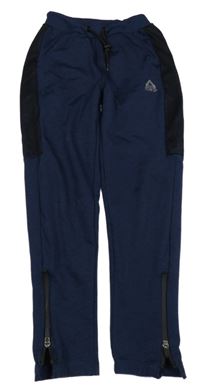 Tmavomodré melírované tepláky se síťovinou Yigga