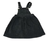 Antracitové manšestrové laclové šaty H&M