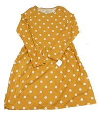 Nové - Hořčicové puntíkaté bavlněné šaty Carter's