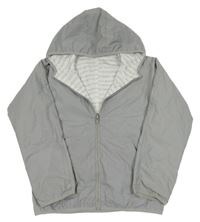 Šedá šusťáková jarní oboustranná bunda s kapucí Zara