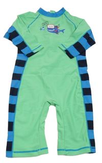 Zeleno-modrý UV overal se žralokem M&S