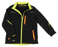 Čierna softshellová bunda s neonovými prvky Engelbert Strauss