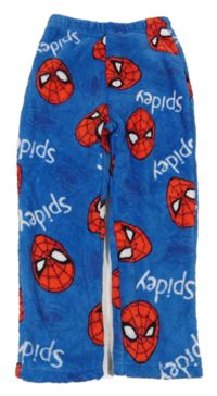 Modré chlupaté pyžamové kalhoty se Spidermanem Marvel