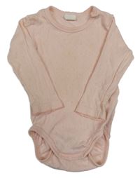 Svetloružové děrované body H&M