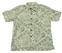 Béžovo-zelená vzorovaná košeľa