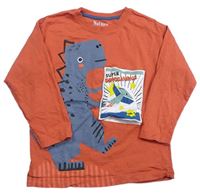 Hrdzavé tričko s dinosaurom Nutmeg