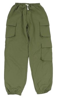 Khaki cargo cuff nohavice Shein