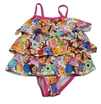 Barevné volánkové jednodílné plavky s potiskem Tsum Tsum Disney 