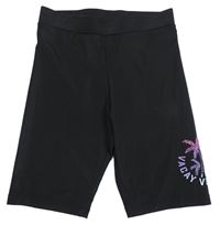 Čierne elastické športové kraťasy s palmami zn. H&M