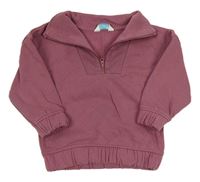 Vínová mikina s límečkem Primark 