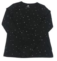 Čierne tričko s hviezdičkami H&M